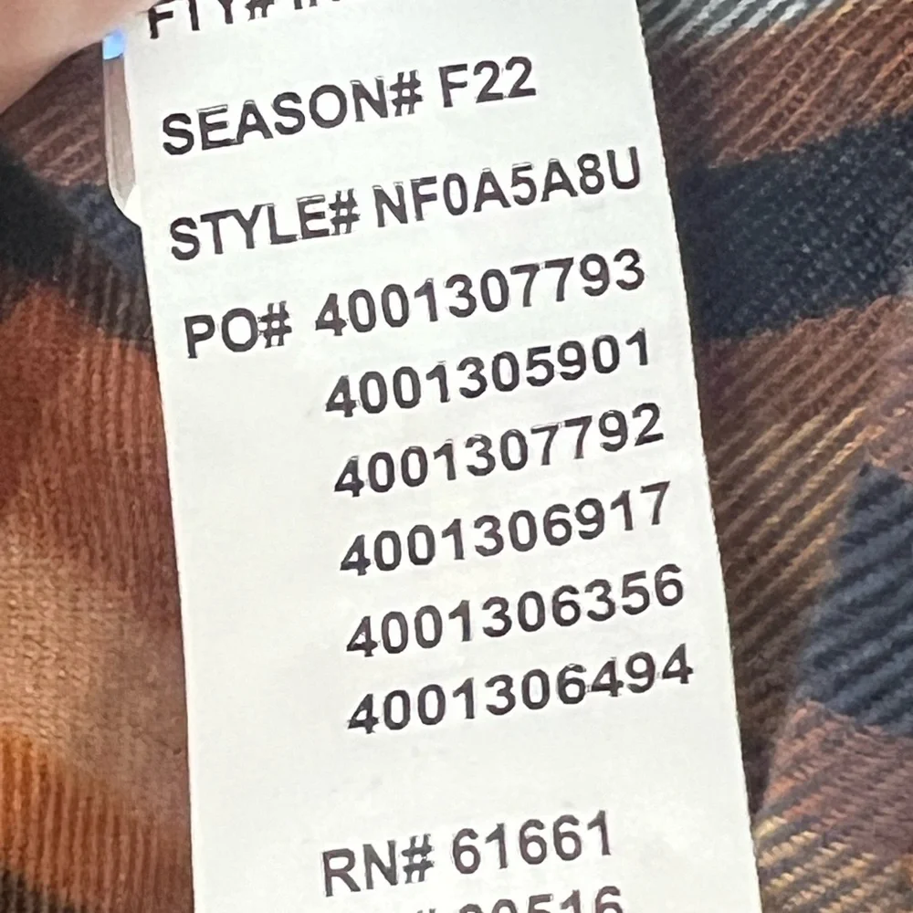 The North Face Orange and Blue Plaid Shirt